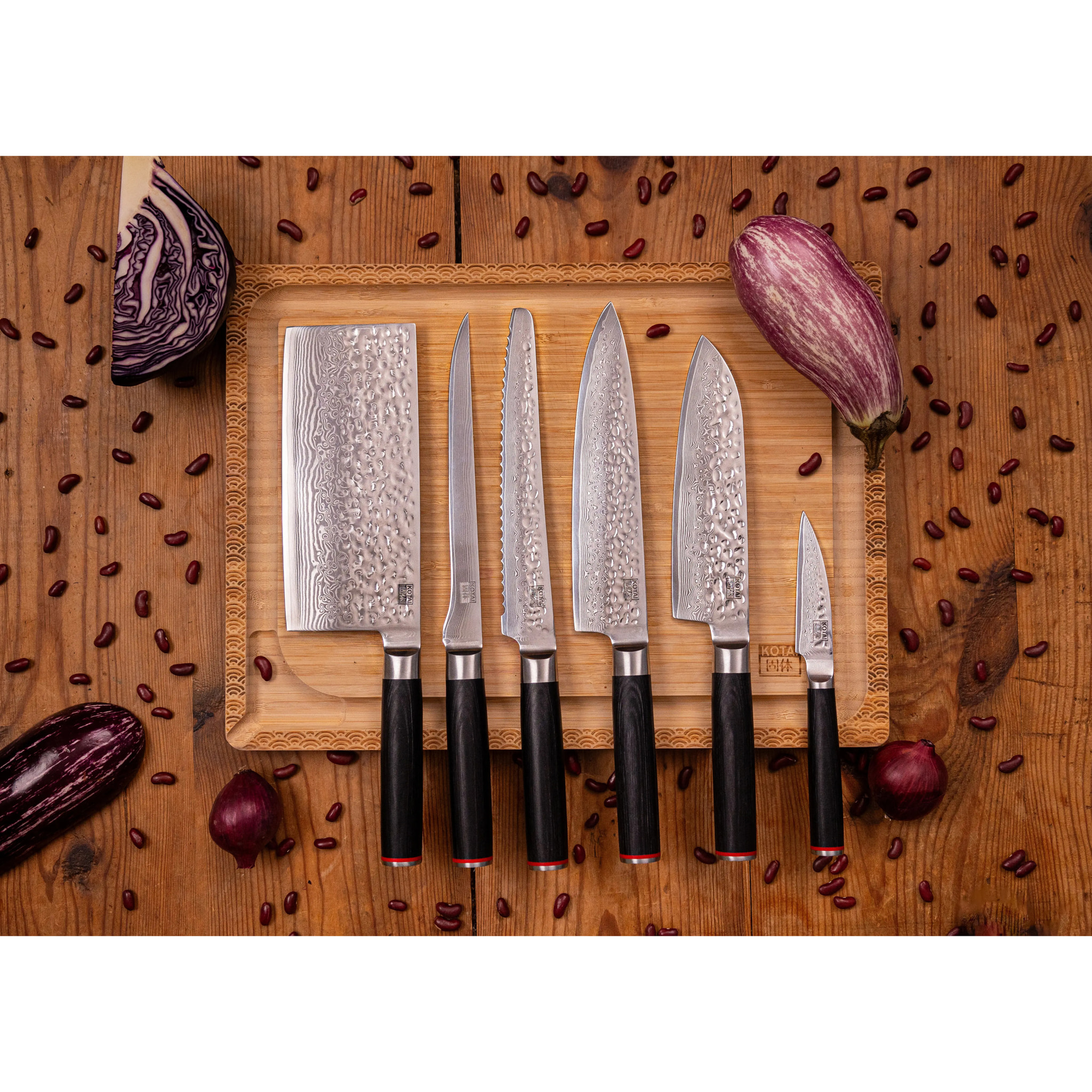 Set complet de couteaux (12 pièces) - Collection Pakka Damas