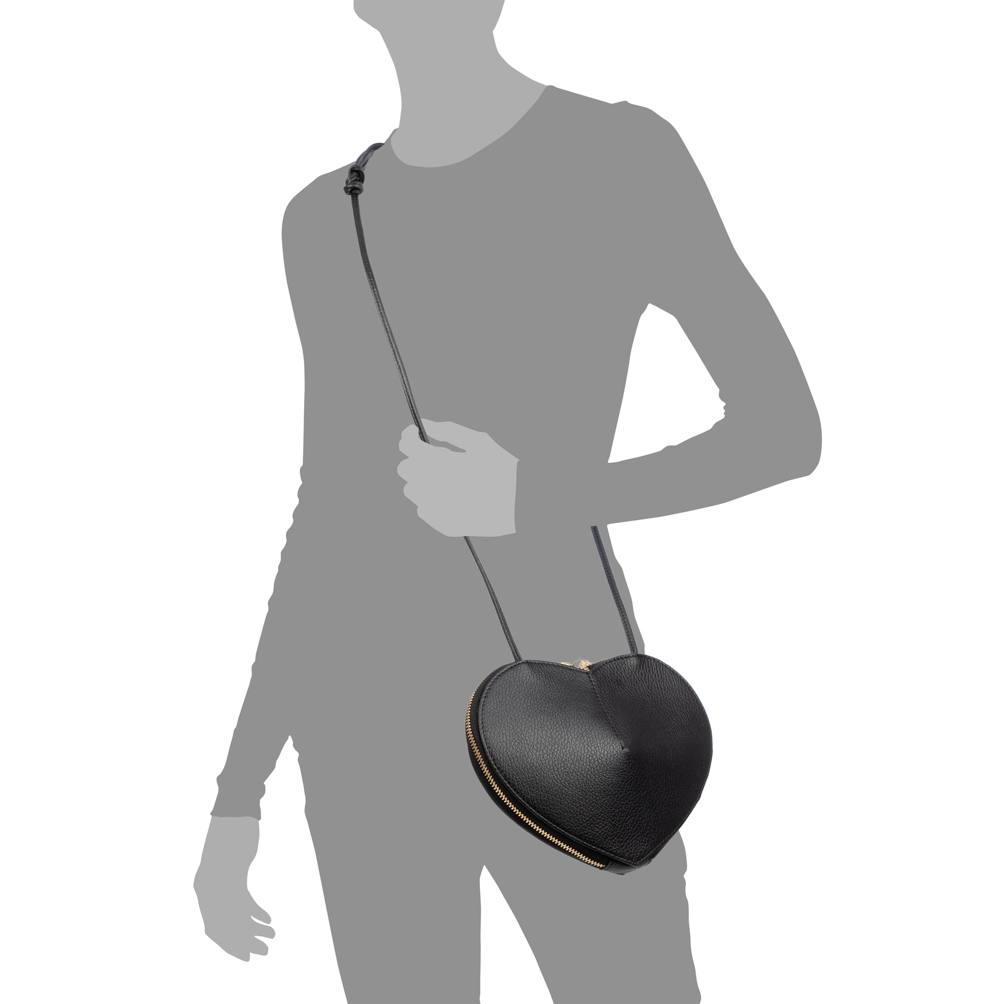 Barbaresco bolso de hombro mujer, con forma de corazón. Piel auténtica Dollaro.