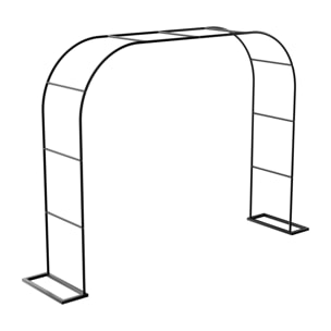 Kiros - Arco Floreale Da Giardino con Base Lunghezza e Altezza Regolabili Supporto per piante in Metallo Nero