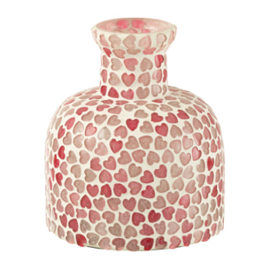 J-Line vase Coeur Mosaïque - verre - rose - small - Ø 11 cm