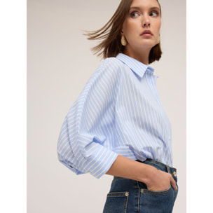 Motivi - Camisa oversize a rayas - Light - blue