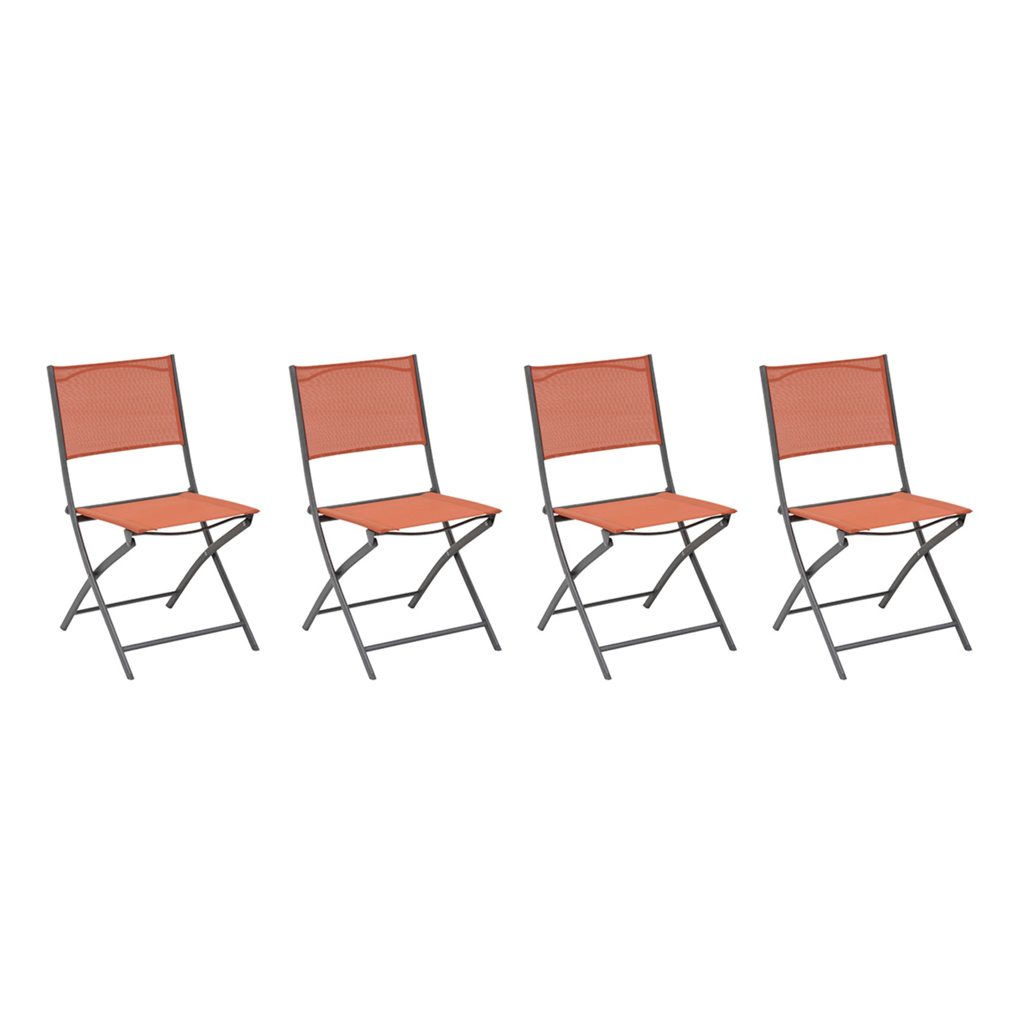 Lot de 4 chaises de jardin pliantes "Modula"  ambre et graphite