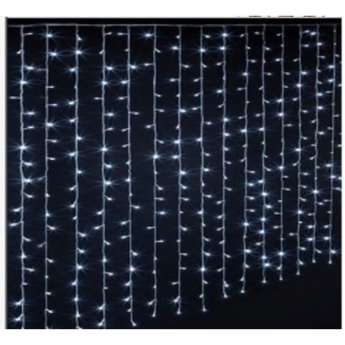Rideau lumineux de façade d'extérieur 1 x 2 m 200 LED blanc chaud 8 fonctions solaire