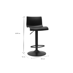 Tabourets de bar réglables design en métal noir (lot de 2) ONA