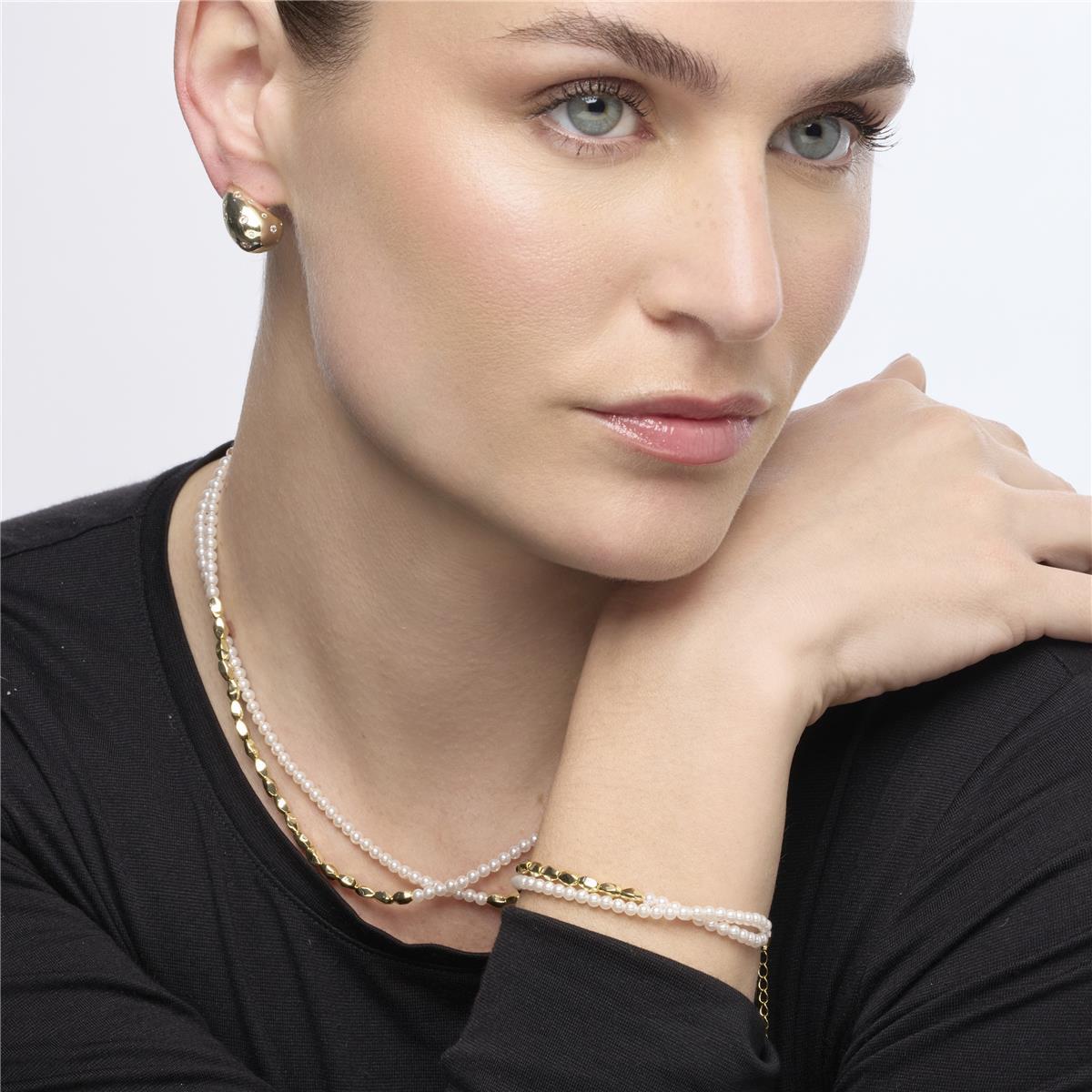 Pendientes acabado oro amarillo de 18k y Circonita Brillante