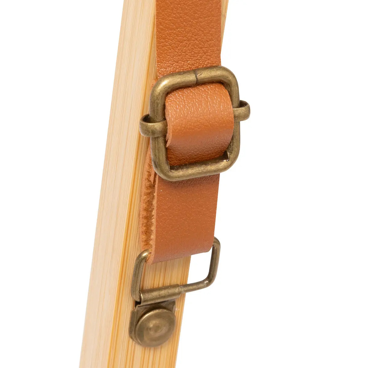 Miroir mural avec lanière en cuir 45x35cm