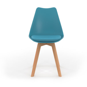 Chaises Nordia mix couleurs (blanc, gris, bleu et rose) - lot de 4