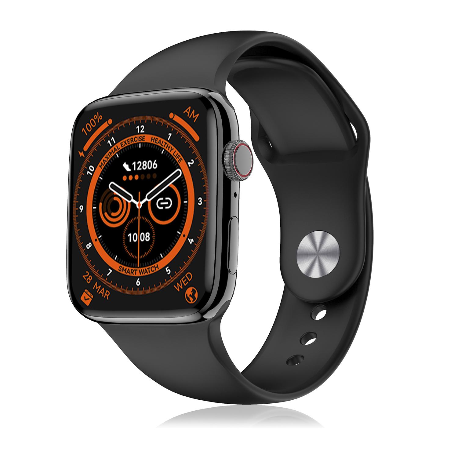 Smartwatch DT8 MAX con modalità sport, assistente vocale, Widget, schermo da 2”. Pressione sanguigna, O2, monitor cardiaco; termometro.