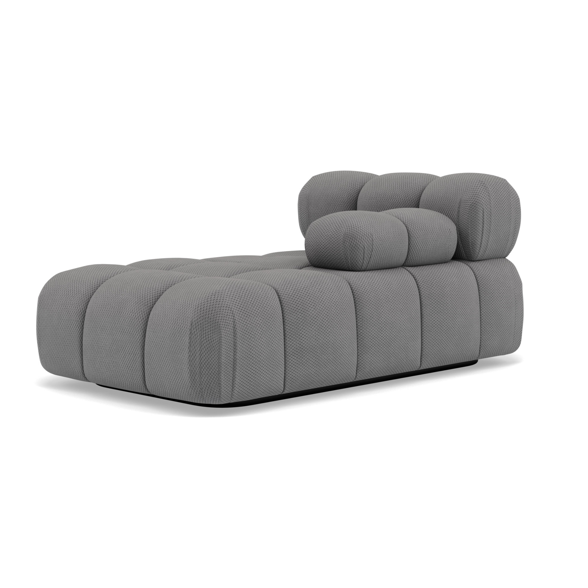 Ruby - module d'assise méridienne droite en velours texturé - Gris