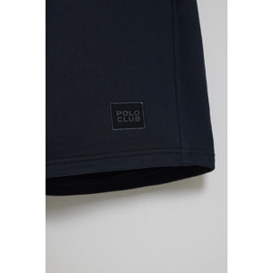 Bermuda Jonas in cotone blu scuro relaxed fit con toppa in twill in gomma Polo Club