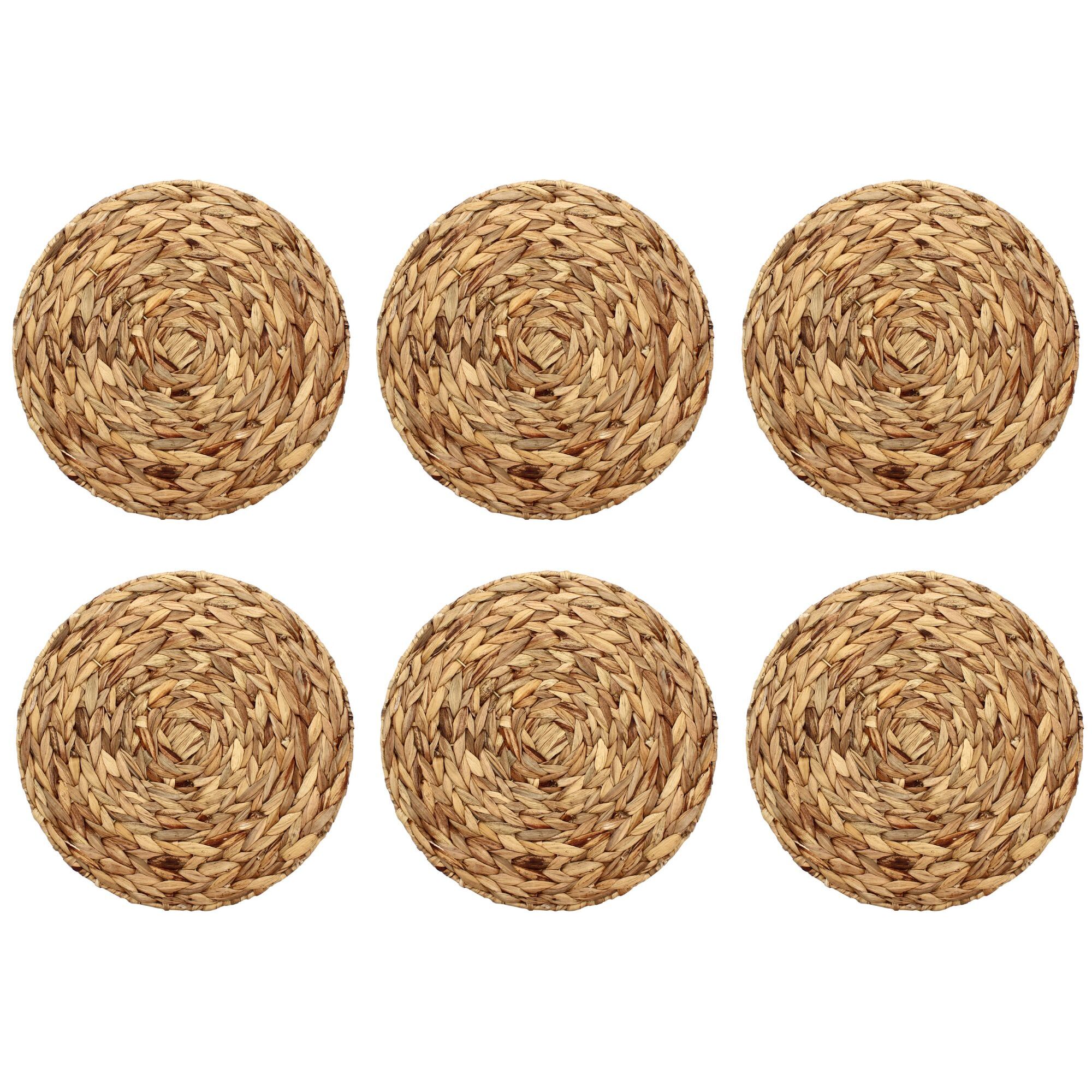 Lot de 6 sets de table rond en jacinthe d'eau JAVA