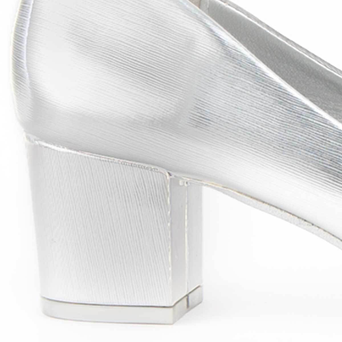 Zapato De Tacón - Plateado - Altura: 5 Cm