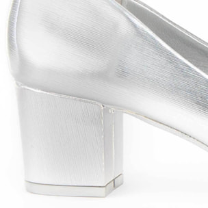 Zapato De Tacón - Plateado - Altura: 5 Cm