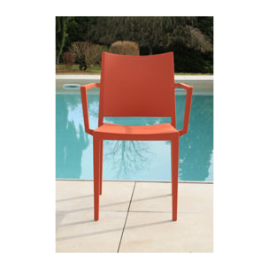 Ensemble table et chaises de jardin  - terracotta - GUETHAROS