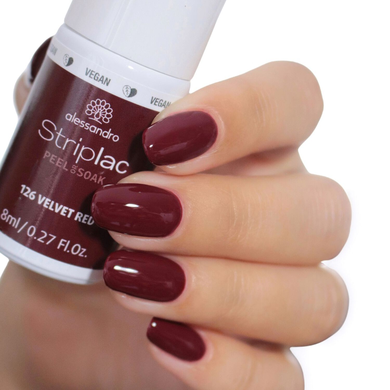 Striplac Peel or Soak - Vernis Semi-permanent - 126 Velvet Red 8 ml