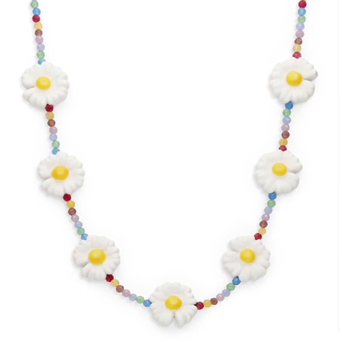 Collana Long Margherita Acciao Placcato Oro