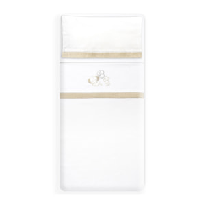 Triptico Cuna Pasacinta Oso Elefante Globos +Broche Bco/Beig