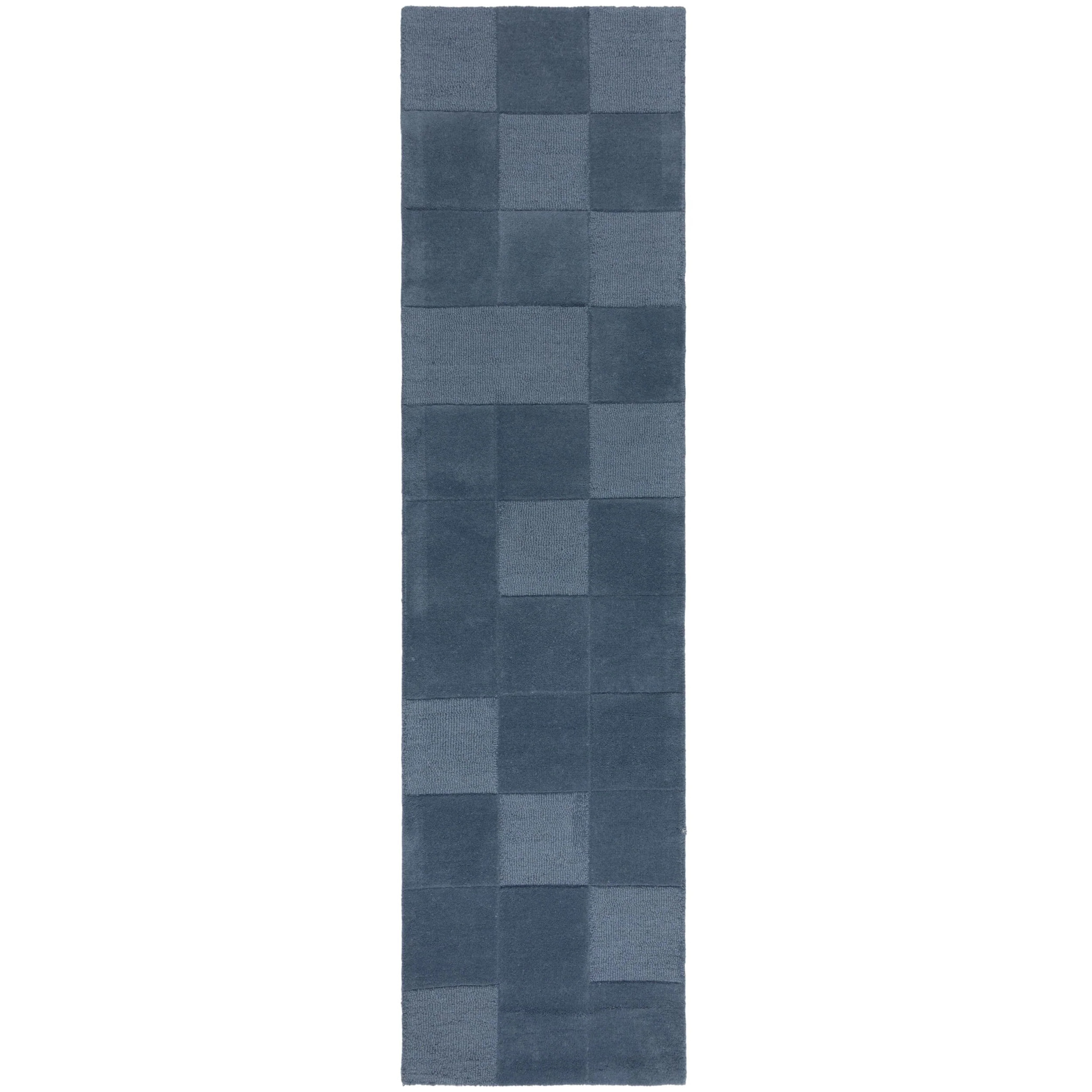 Tapis en laine de couloir CHECKERBOARD Bleu
