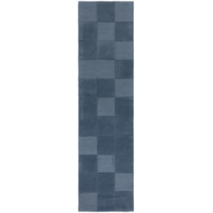 Tapis en laine de couloir CHECKERBOARD Bleu
