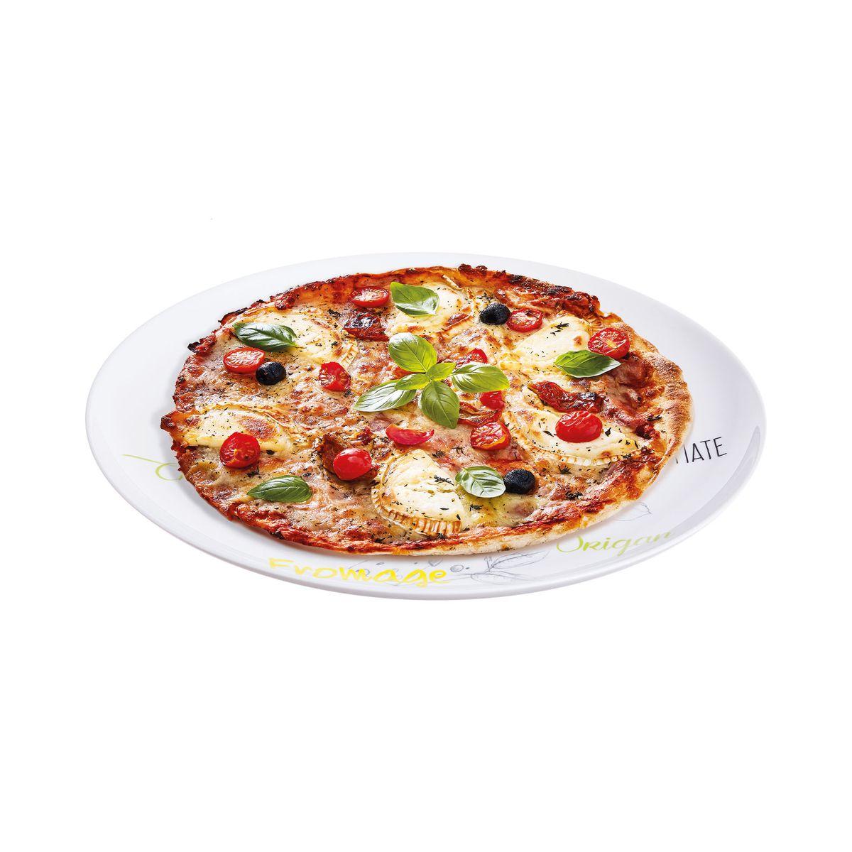 Assiette à pizza blanche décorée 32,3 cm Friend's Time - Luminarc