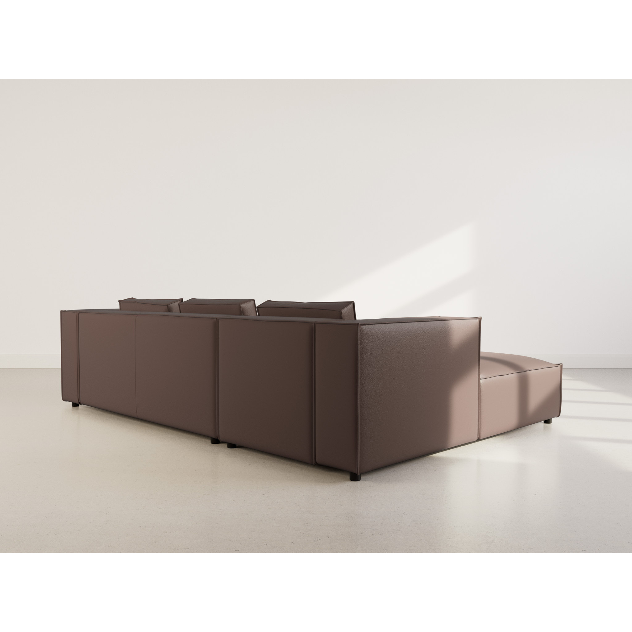 Stella - canapé d'angle gauche 4 places en simili - Marron