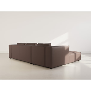 Stella - canapé d'angle gauche 4 places en simili - Marron