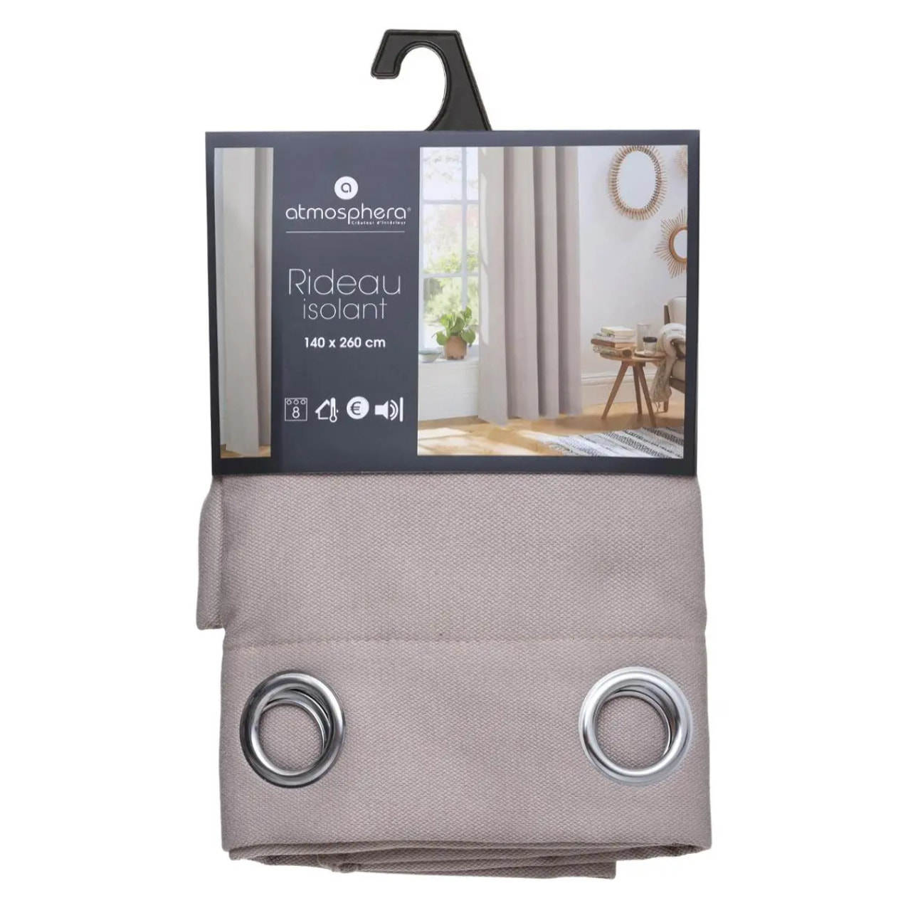 Rideau isolant "Isa" beige 140x260cm
