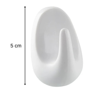 Crochets adhésifs en plastique lot de 4, dimensions 5 cm résistants et pratiques pour tous vos besoins Fackelmann Tecno