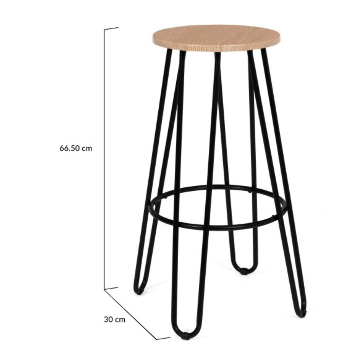 Tabourets de bar industriels pieds épingle Missouri - lot de 4