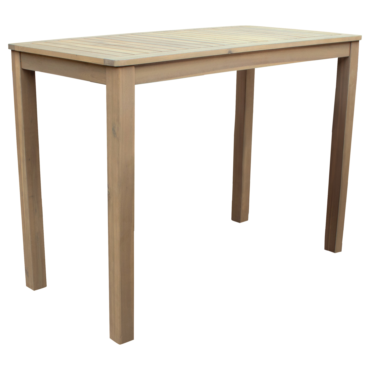 Mange debout ARUBA en acacia 4 places - coussins gris