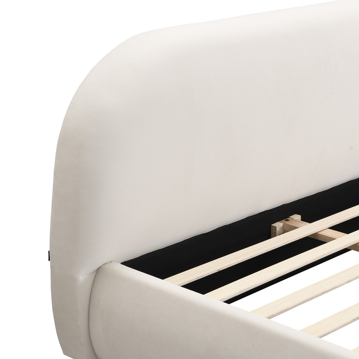 Lit avec tête de lit en velours - MADDIE