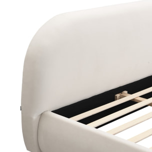 Lit avec tête de lit en velours - MADDIE