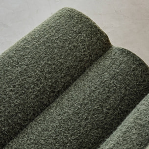 Chauffeuse tissu effet alpaca kaki 1 place - L 81 x P 99 x H 75cm - Nova