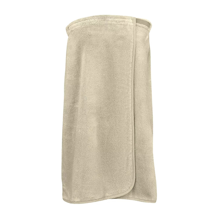 Pareo pur coton 420 g/m² uni beige Elea angora