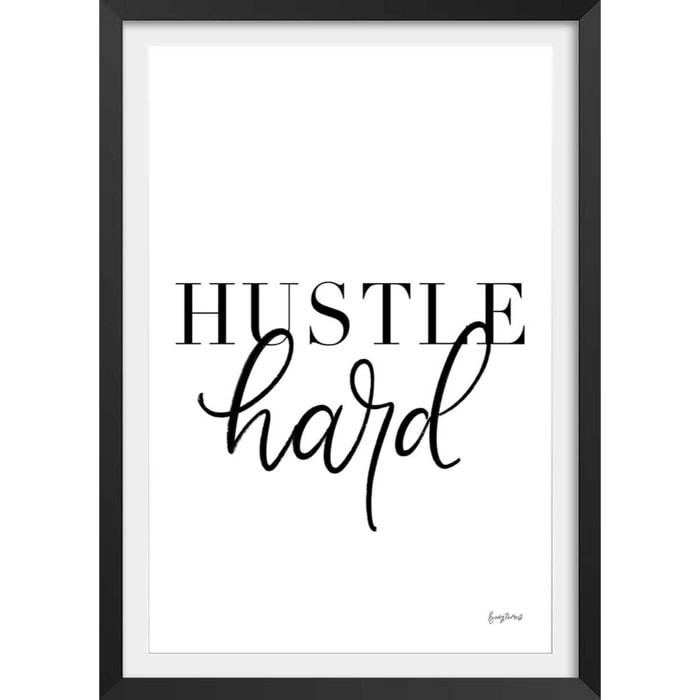 Affiche hustle hard Affiche + cadre en bois - Noir