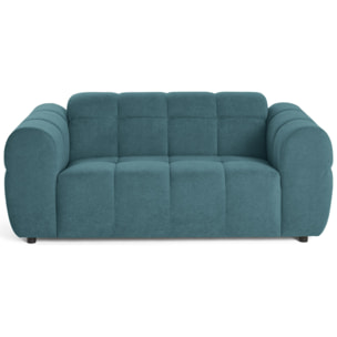 Ray - canapé droit 2 places en tissu texturé - Bleu grisé