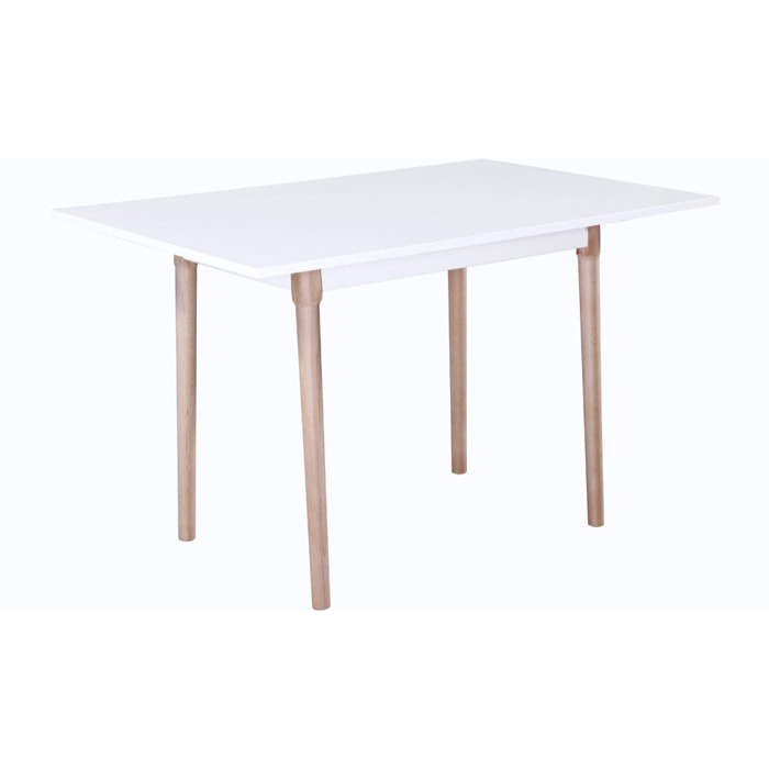Table repas "Freddy" - 120 x 80 x 75 cm - Blanc laqué