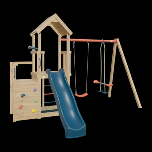 Aire de jeux en bois poutre métal 2,30 m XCHANGE PLAYER