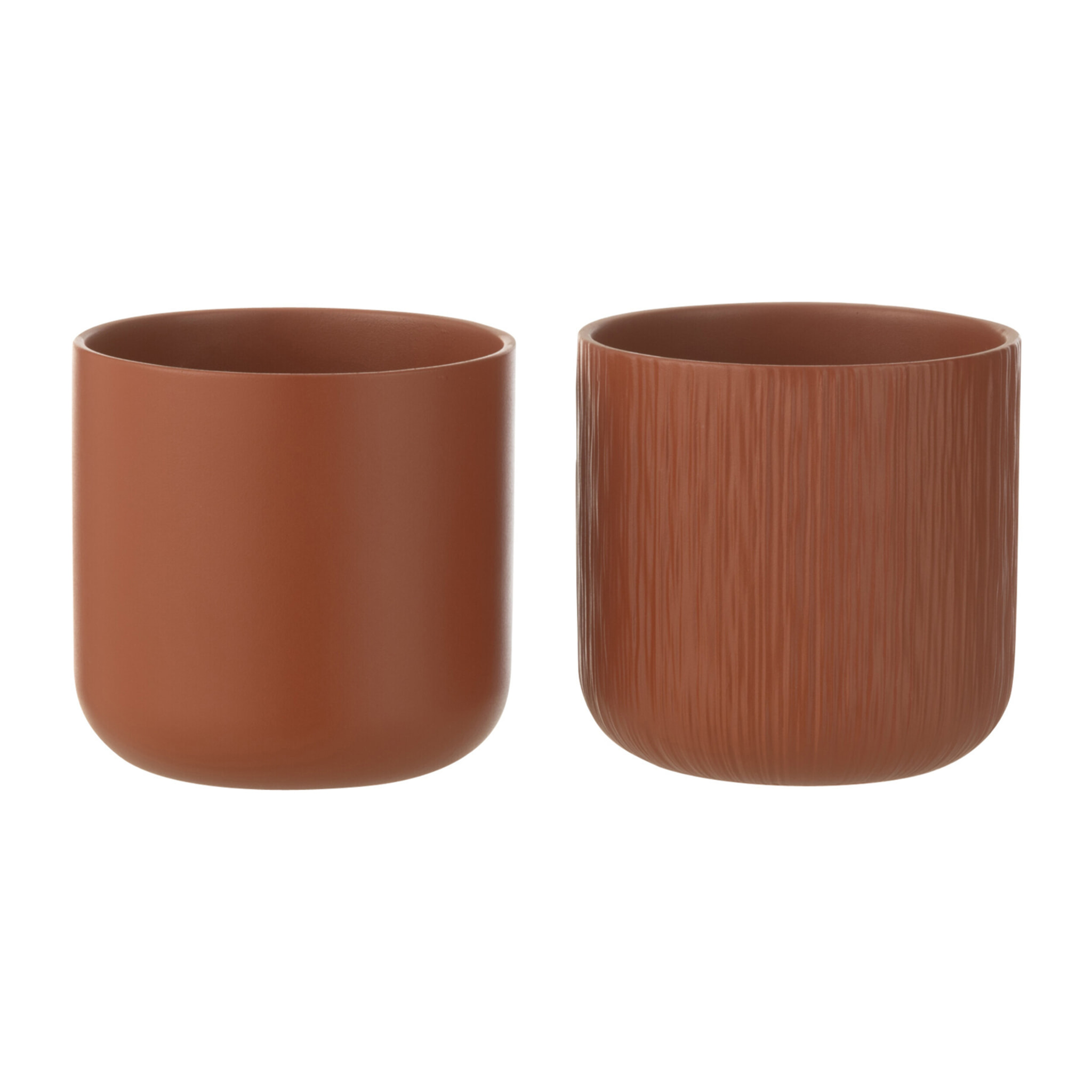 J-Line cache-pot Gen - céramique - brun - medium - 2 pièces - Ø 15 cm