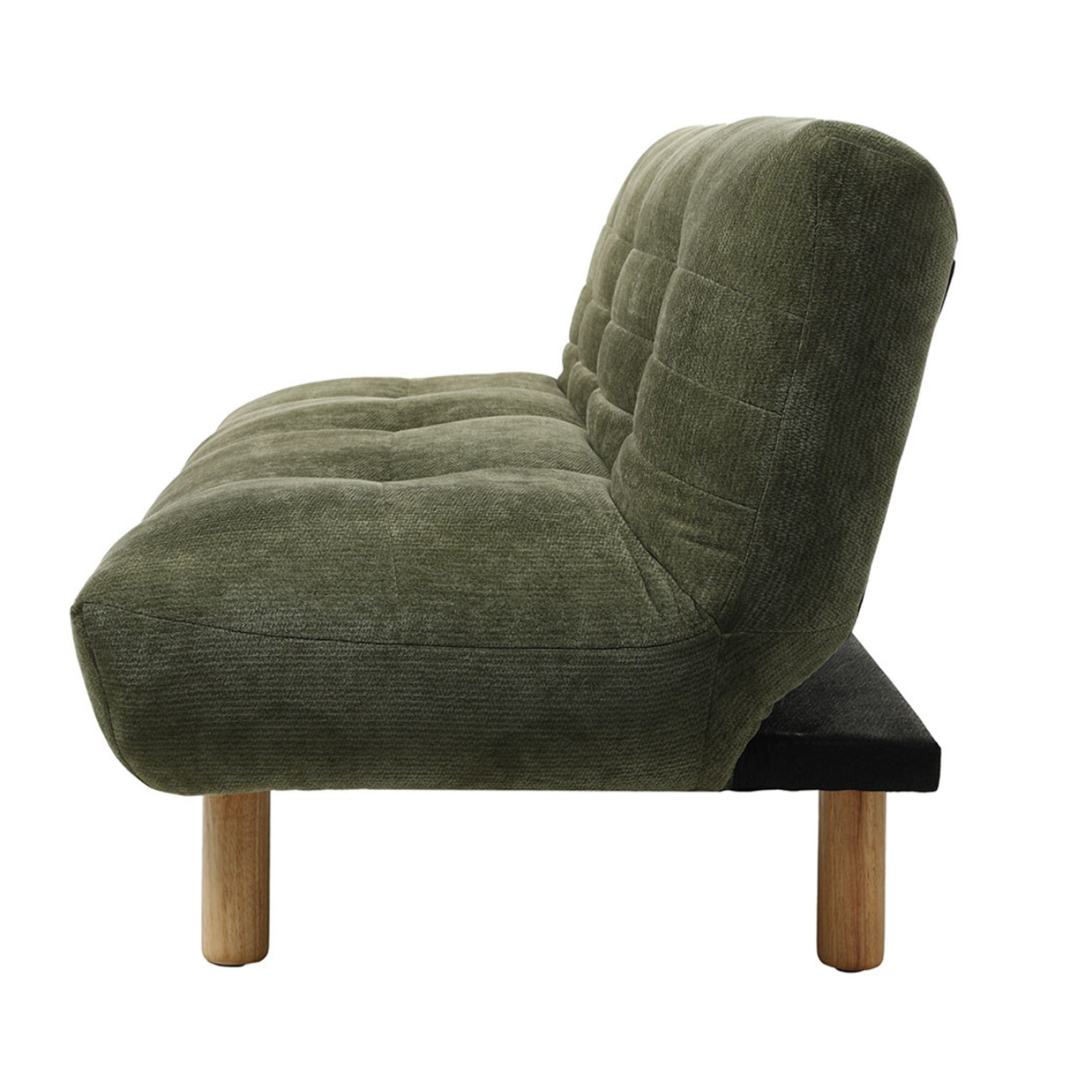 Soan - Banquette 3 places convertible clic-clac en velours texturé - Vert