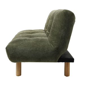 Soan - Banquette 3 places convertible clic-clac en velours texturé - Vert