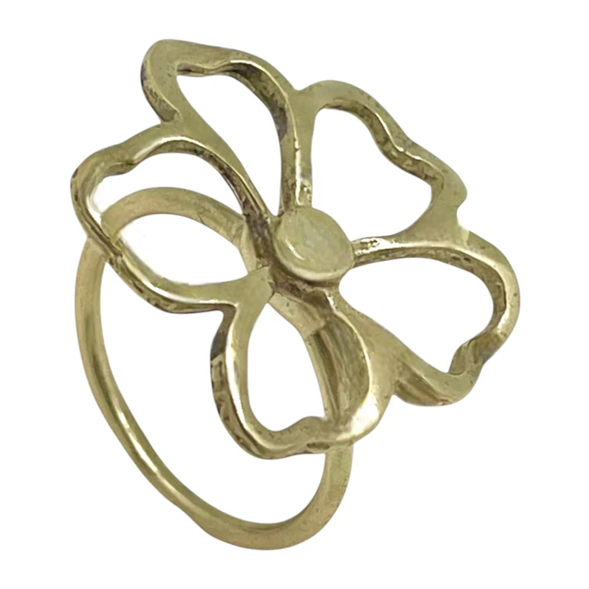 Anillo Flor Calada dorado chapado latón
