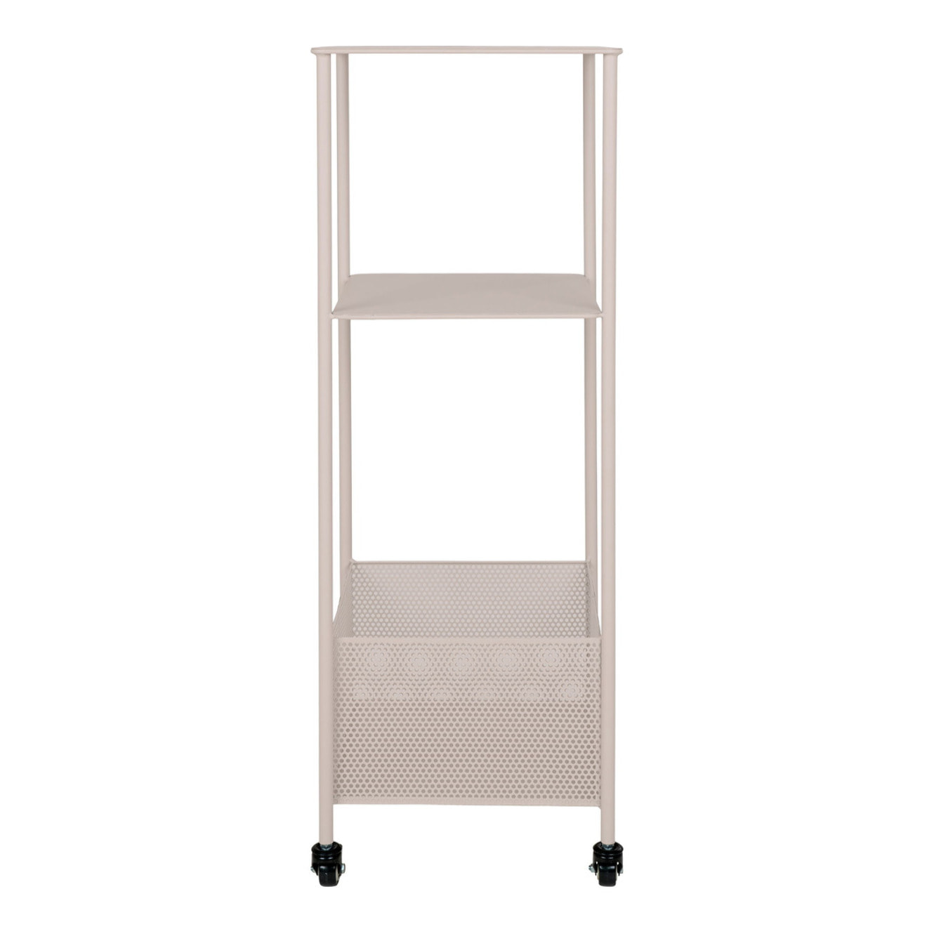 Carrello portaoggetti Torres in acciaio sabbia 3 ripiani 35x35x100 cm