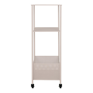 Carrello portaoggetti Torres in acciaio sabbia 3 ripiani 35x35x100 cm