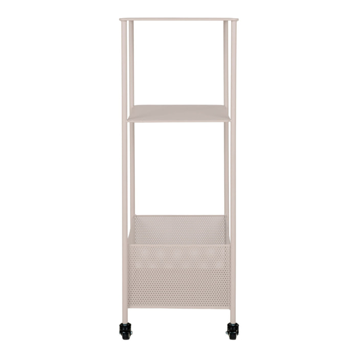 Carrello portaoggetti Torres in acciaio sabbia 3 ripiani 35x35x100 cm