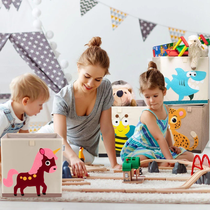Boîte de rangement en tissu pour enfant "licorne", compatible Ikea Kallax Lifeney