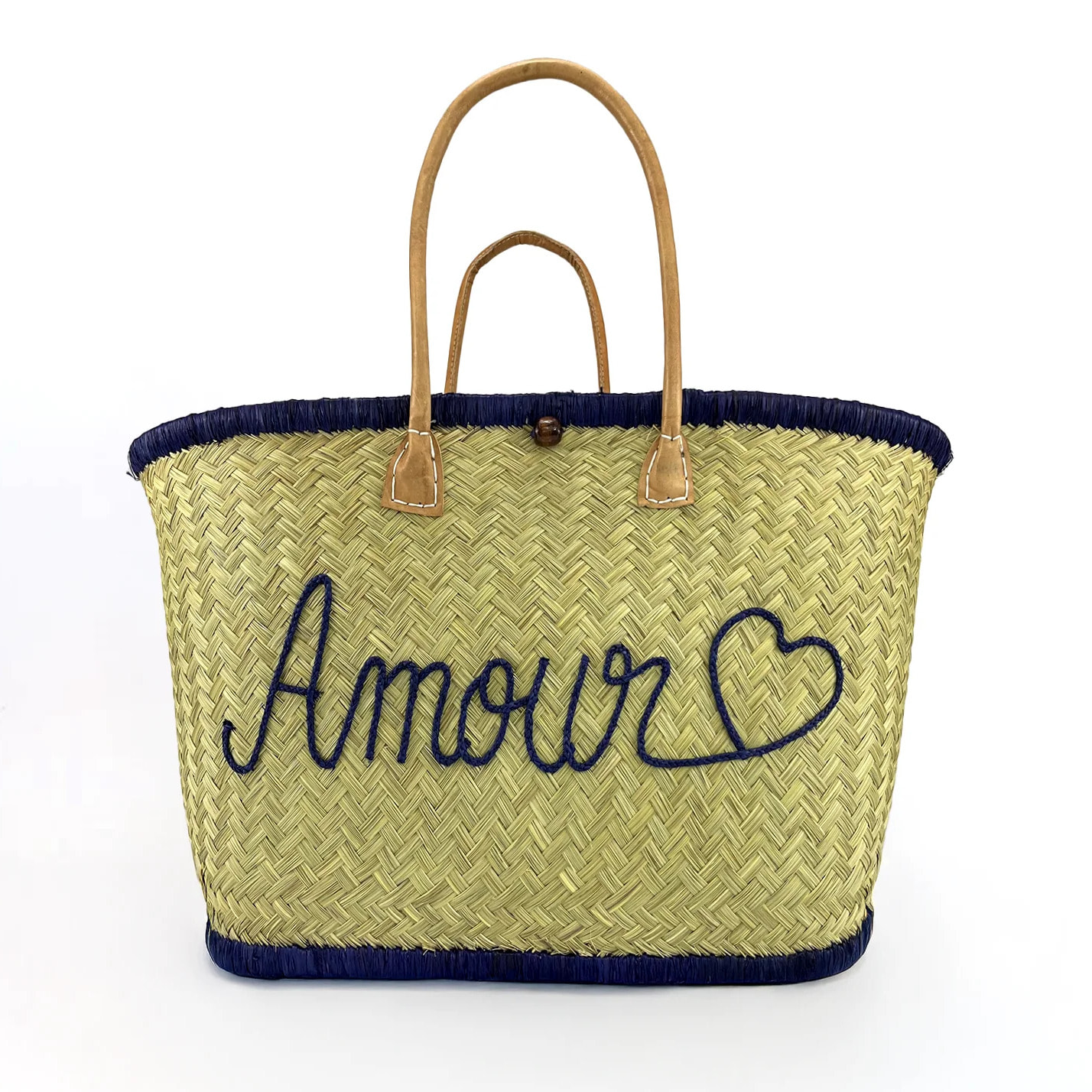 Panier artisanal de Madagascar - Amour GM Bleu marine