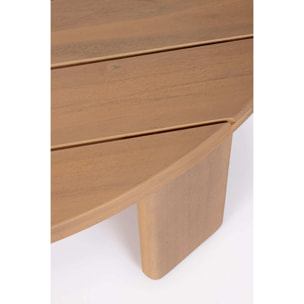 Tavolino ovale GIRONA in legno di acacia, 100×80 cm