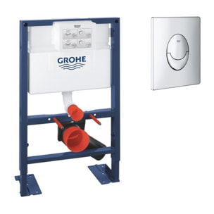 GROHE - Bâti support pour wc hauteur réduite Rapid SL, 0.82 m + plaque de commande chromée