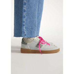 Zapatillas Deportivas de Mujer de Piel Con Forro Técnico Rebel Basic Flag Verde Claro